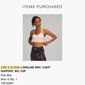 Lululemon | Like a Cloud Longline | Pink Mist | 6